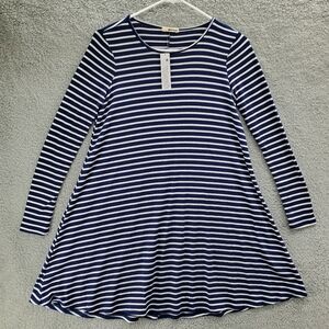 LA made Revolve Long Sleeve Dress Striped Blue White NWT
